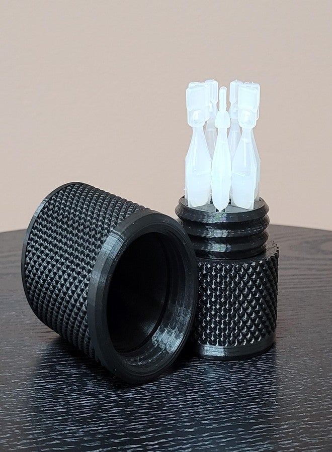 Znet3D Eye Drop Vials Holder & Storage Case - Securely Store Seven (7) Single-Use Vials - Screw-On Lid, Knurled Pattern - Keep Vials Safe & Organized to Keep Track of Your Daily Usage (Black) - Image 4